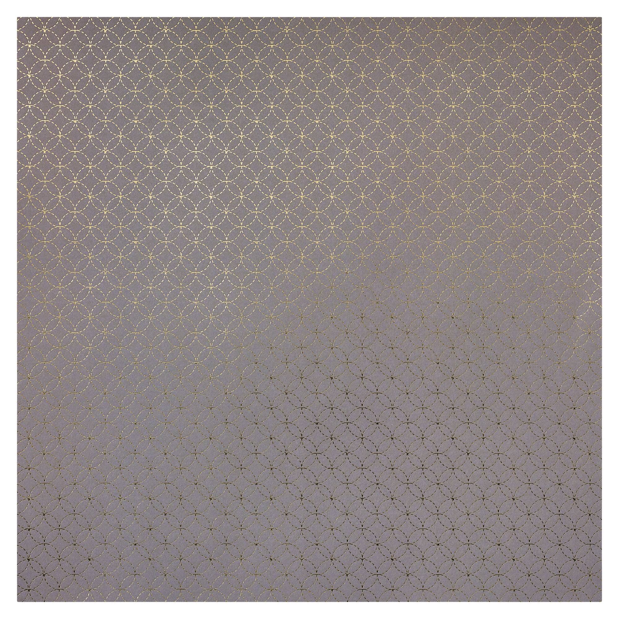 24 Pack: Black with Gold Circles Paper by Recollections™, 12" x 12"